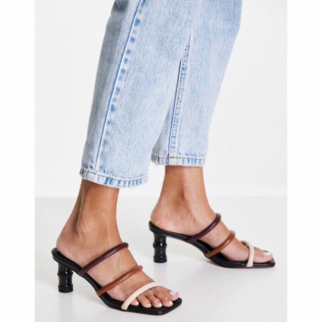 エイソス ASOS DESIGN レディース サンダル・ミュール シューズ・靴 Hive Mid Heeled Mules With Bamboo Heel In Multi