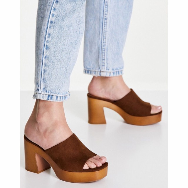 エイソス ASOS DESIGN レディース サンダル・ミュール シューズ・靴 Harmony Mid Heeled Platform Mules In Tan タン