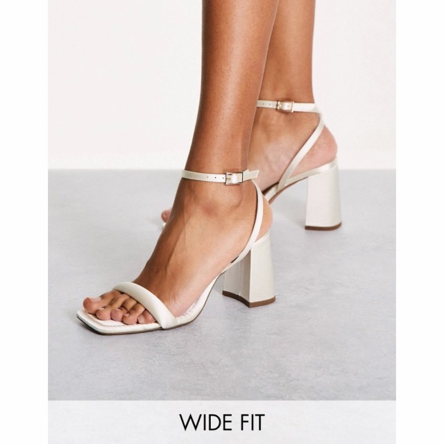 エイソス ASOS DESIGN レディース サンダル・ミュール シューズ・靴 Wide Fit Hilton Barely There Block Heeled Sandals In Ivory アイ