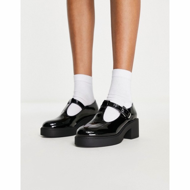 エイソス ASOS DESIGN レディース ヒール シューズ・靴 Stealth Mary Jane Chunky Mid Heeled Shoes In Black ブラック