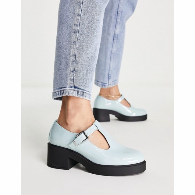 エイソス ASOS DESIGN レディース ヒール シューズ・靴 Stealth Mary Jane Chunky Mid Heeled Shoes In Blue