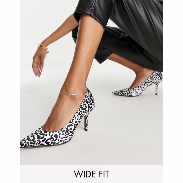 エイソス ASOS DESIGN レディース パンプス シューズ・靴 Wide Fit Salary Mid Heeled Court Shoes In Leopard レオパード