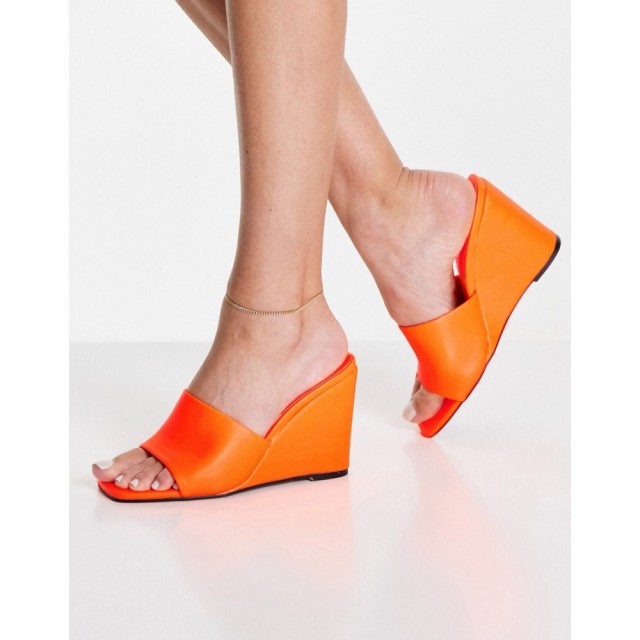 エイソス ASOS DESIGN レディース サンダル・ミュール ウェッジソール シューズ・靴 True High Wedge Mules In Orange オレンジ