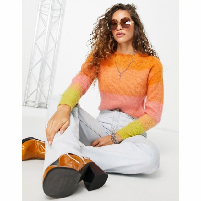 フリーピープル Free People レディース ニット・セーター トップス Autumn Skye Ombre Fluffy Knit Jumper In Orange Multi