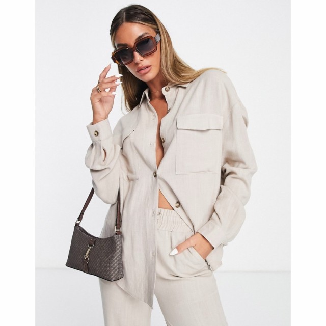 エイソス ASOS DESIGN レディース ジャケット シャツジャケット アウター Linen Suit Shacket In Neutral ベージュ