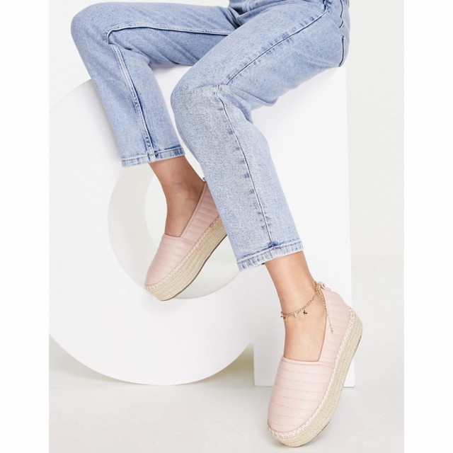 エイソス ASOS DESIGN レディース エスパドリーユ 厚底 シューズ・靴 Jack Flatform Quilted Espadrilles In Dusty Pink ダスティピンク