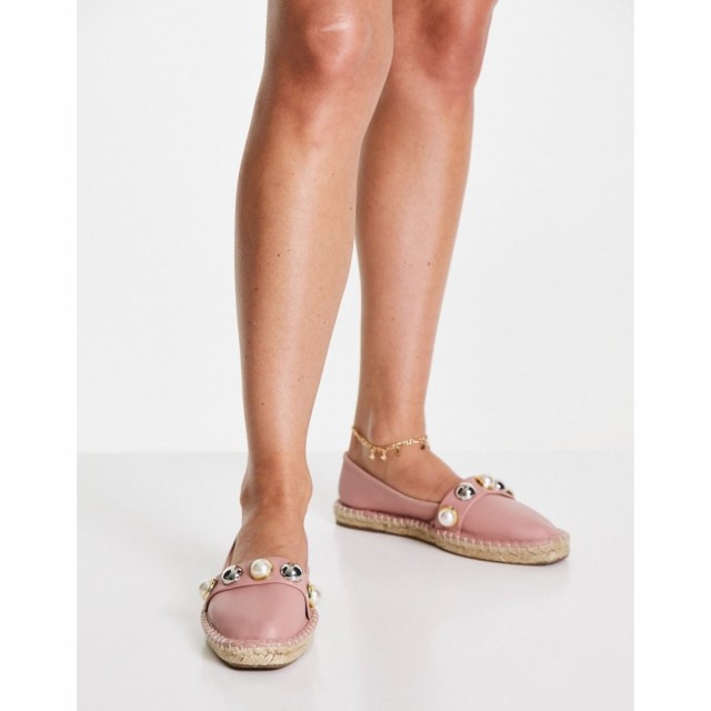 エイソス ASOS DESIGN レディース エスパドリーユ シューズ・靴 Jenna Faux Pearl Espadrilles In Dusty Pink ダスティピンク