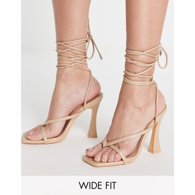 グラマラスワイドフィット Glamorous Wide Fit レディース サンダル・ミュール シューズ・靴 Strappy Heeled Sandals In Beige ベージュ