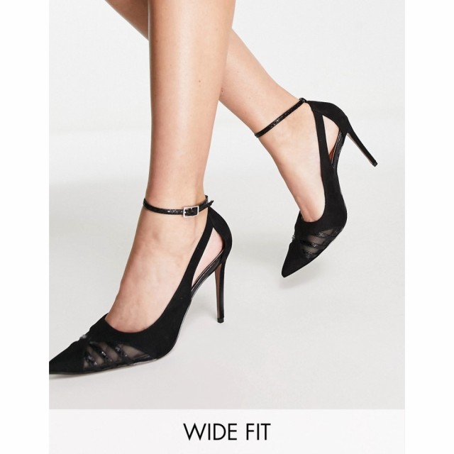 エイソス ASOS DESIGN レディース パンプス シューズ・靴 Wide Fit Poster Cut Out High Heeled Court Shoes In Black ブラック