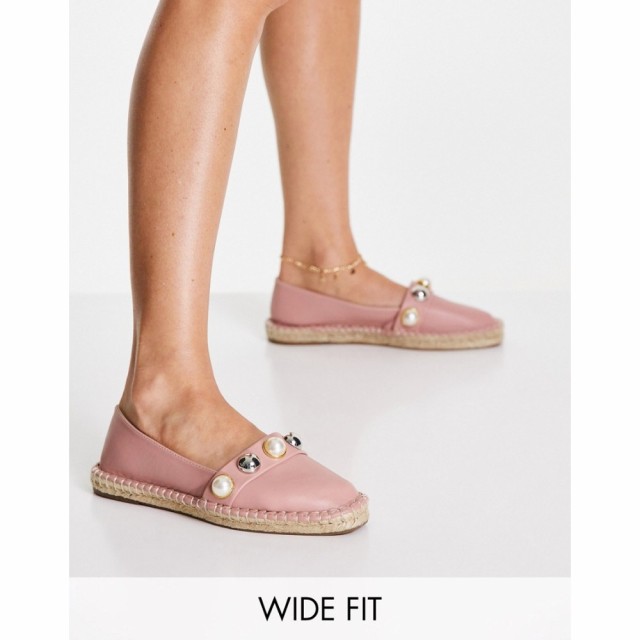 エイソス ASOS DESIGN レディース エスパドリーユ シューズ・靴 Wide Fit Jenna Pearl Espadrilles In Dusty Pink ダスティピンク