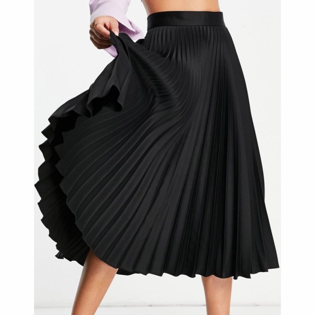 クローゼットロンドン Closet London レディース ひざ丈スカート プリーツスカート スカート Pleated Midi Skirt In Black ブラック