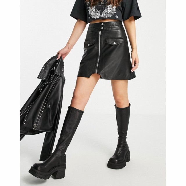 バーニーズ オリジナル Barneys Originals レディース ミニスカート スカート BarneyS Originals Real Leather Mini Skirt ブラック