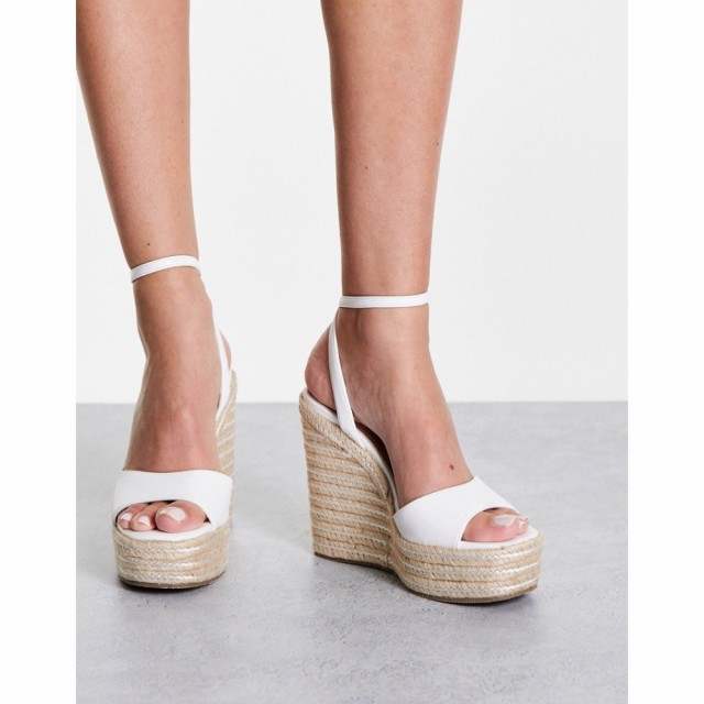 エイソス ASOS DESIGN レディース エスパドリーユ ウェッジソール シューズ・靴 Tasha Espadrille Wedges In White ホワイト