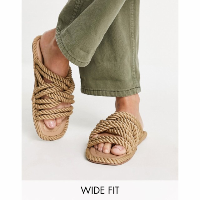 エイソス ASOS DESIGN レディース エスパドリーユ シューズ・靴 Wide Fit Jumping Rope Espadrilles In Natural ナチュラル