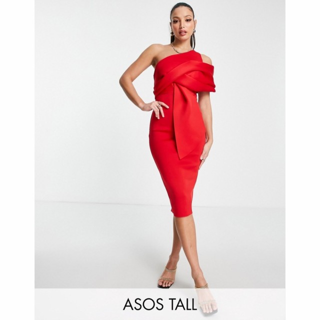 エイソス ASOS Tall レディース ワンピース タイト ミドル丈 ワンピース・ドレス Tall Peekaboo Shoulder Tuck Midi Pencil Dress In Bri