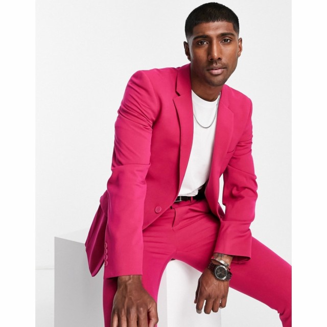 エイソス ASOS DESIGN メンズ スーツ・ジャケット アウター Super Skinny Suit Jacket In Electric Pink ライトピンク