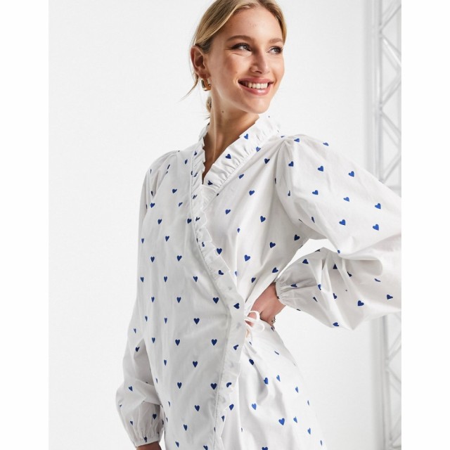 エンヴィ Envii レディース ブラウス・シャツ トップス Heart Spot Wrap Shirt In White ホワイト