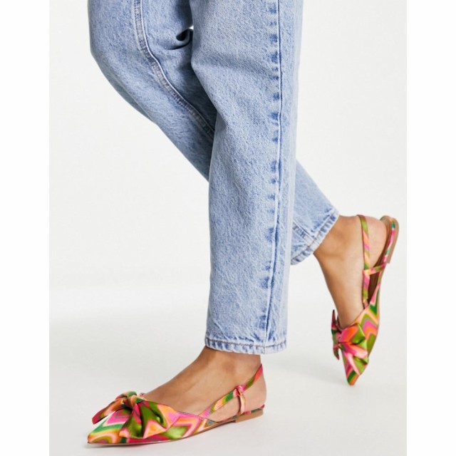 エイソス ASOS DESIGN レディース スリッポン・フラット シューズ・靴 Lido Bow Ballet Flats In Swirl Print