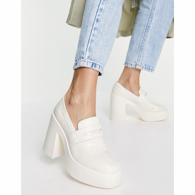 エイソス ASOS DESIGN レディース ローファー・オックスフォード シューズ・靴 Profile Chunky High Heeled Loafer In Off White オフホ