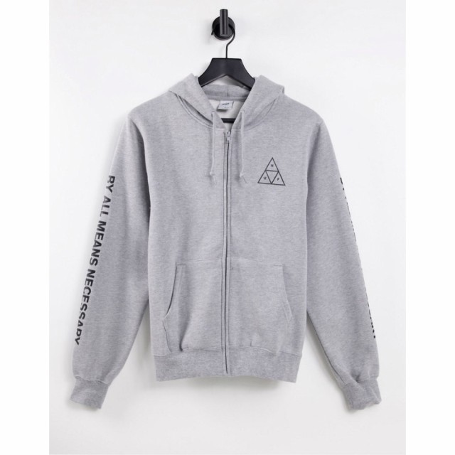 ハフ HUF レディース パーカー トップス Huf Oversized Zip Up Hoodie With Triangle Logo ヘザーグレー