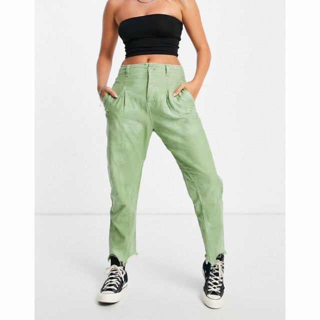 フリーピープル Free People レディース ボトムス・パンツ Rock Steady Boyfriend Fit Trousers In Green モスグリーン