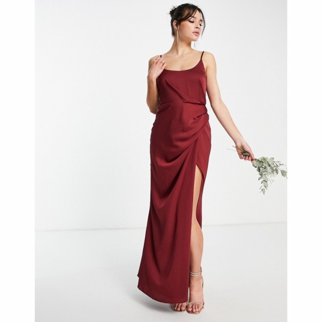 エイソス ASOS DESIGN レディース パーティードレス キャミワンピ ワンピース・ドレス Bridesmaid Cami Maxi Dress With Drape Detail Sk