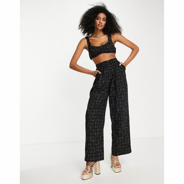 エイソス ASOS DESIGN レディース ボトムス・パンツ Co-Ord Boucle Wide Leg Trouser In Black ブラック