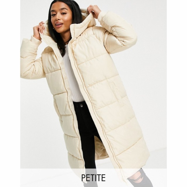 ピーシーズ Pieces Petite レディース ダウン・中綿ジャケット ロングコート アウター Longline Puffer Coat In Cream クリーム