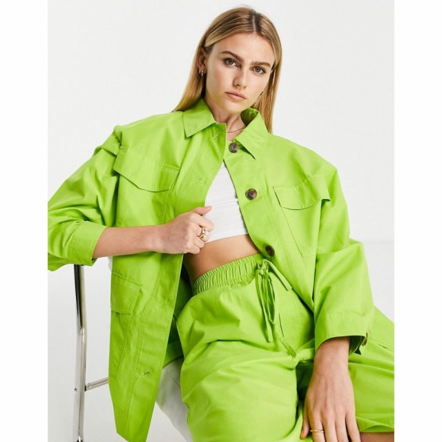 トップショップ Topshop レディース ジャケット シャツジャケット アウター Shacket In Neon Green ライムグリーン