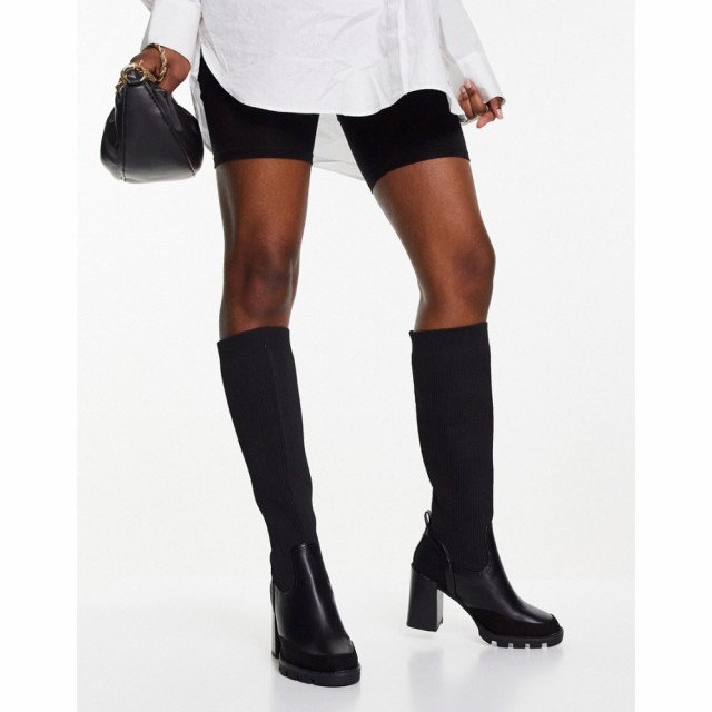 リバーアイランド River Island レディース ブーツ シューズ・靴 High Leg Sock Boot In Black ブラック