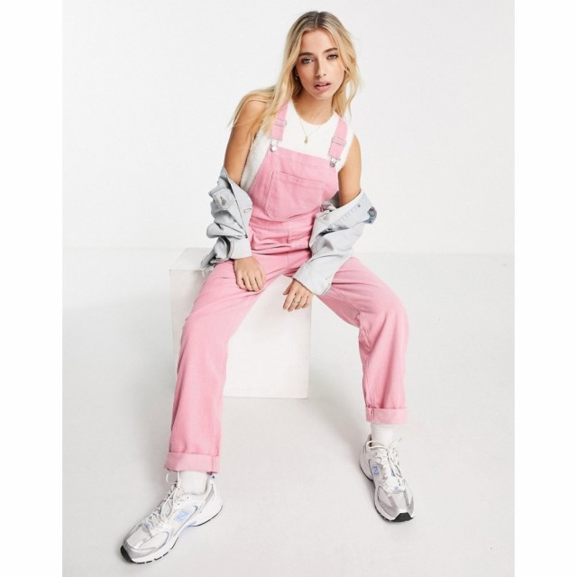 エイソス ASOS DESIGN レディース オーバーオール ボトムス・パンツ Cord Dungarees In Rose Pink ピンク