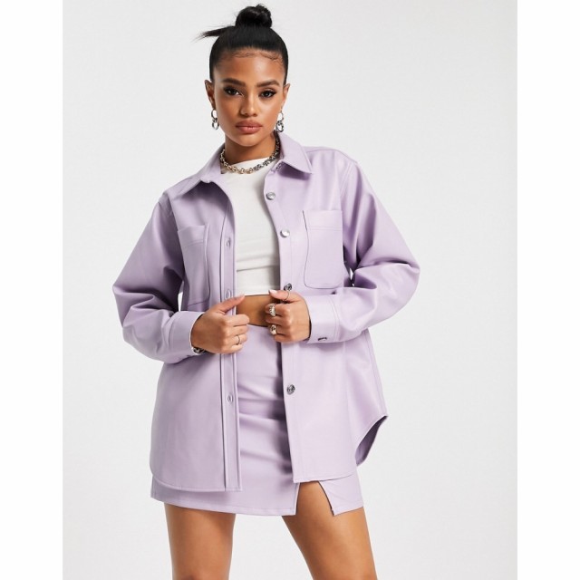 エイソス ASOS DESIGN レディース ジャケット シャツジャケット アウター Leather Look Shacket In Lilac Co-Ord ライラック