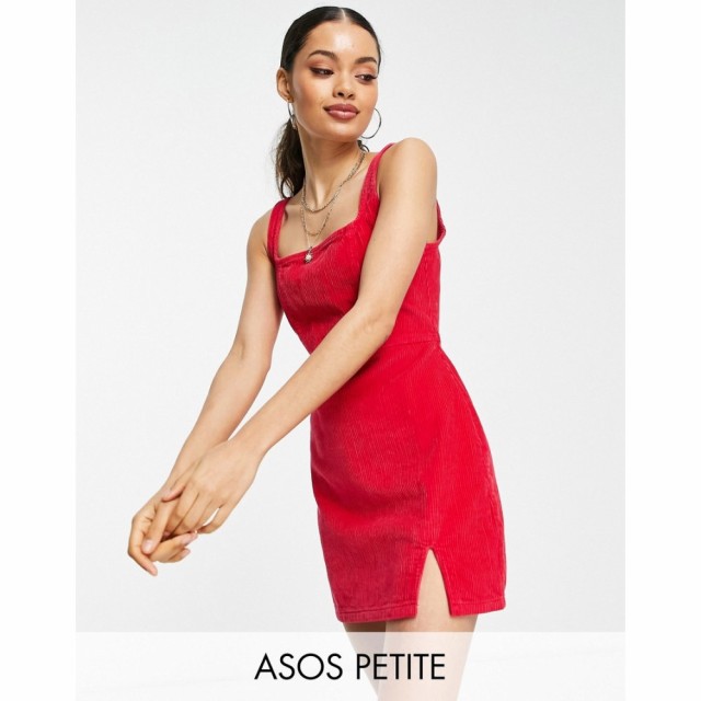 エイソス ASOS Petite レディース ワンピース ワンピース・ドレス Petite Cord Fitted Pinny In Pink ピンク