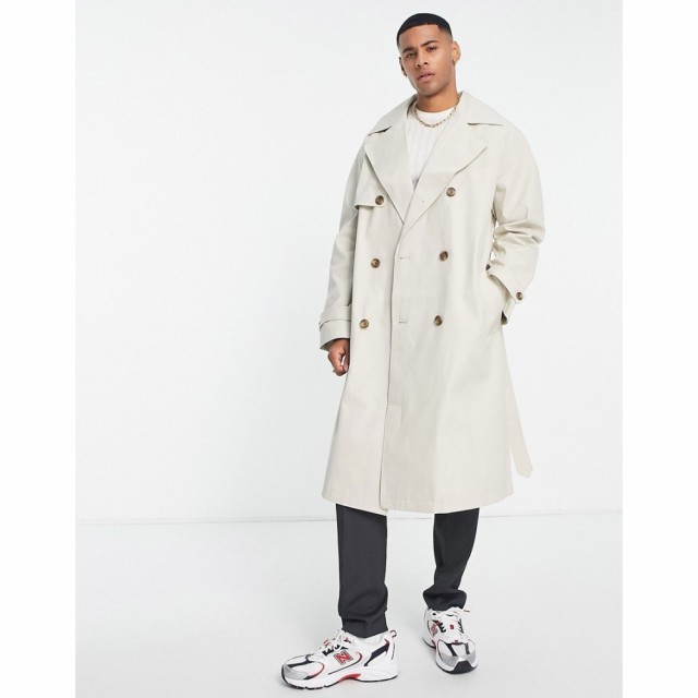 エイソス ASOS DESIGN メンズ トレンチコート アウター Water Resistant Oversized Trench Coat In Off White ホワイト