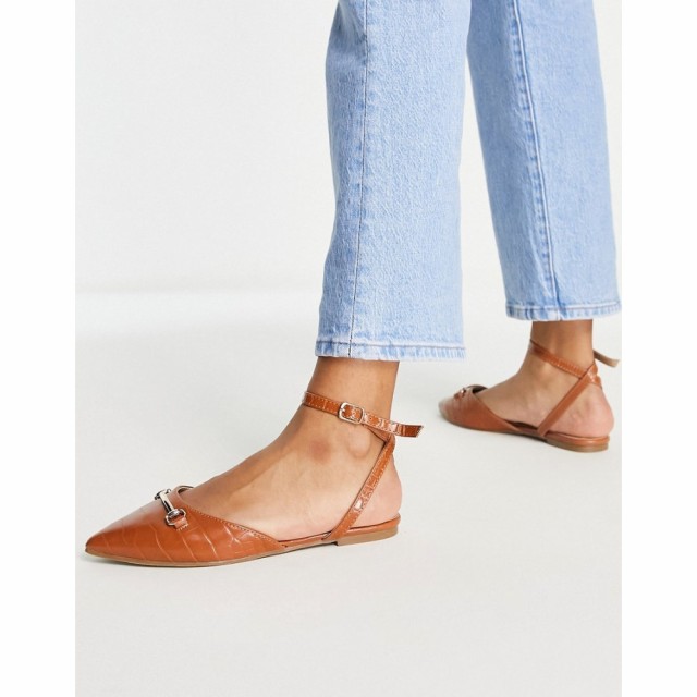 ロンドン レーベル London Rebel レディース スリッポン・フラット シューズ・靴 Snaffle Trim Ballet Flats In Tan タン