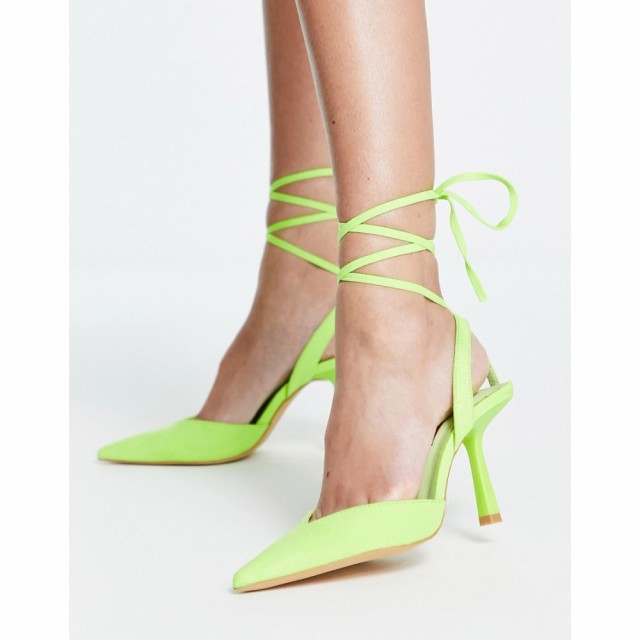 ロンドン レーベル London Rebel レディース ヒール シューズ・靴 Tie Leg Mid Heel Shoes In Green