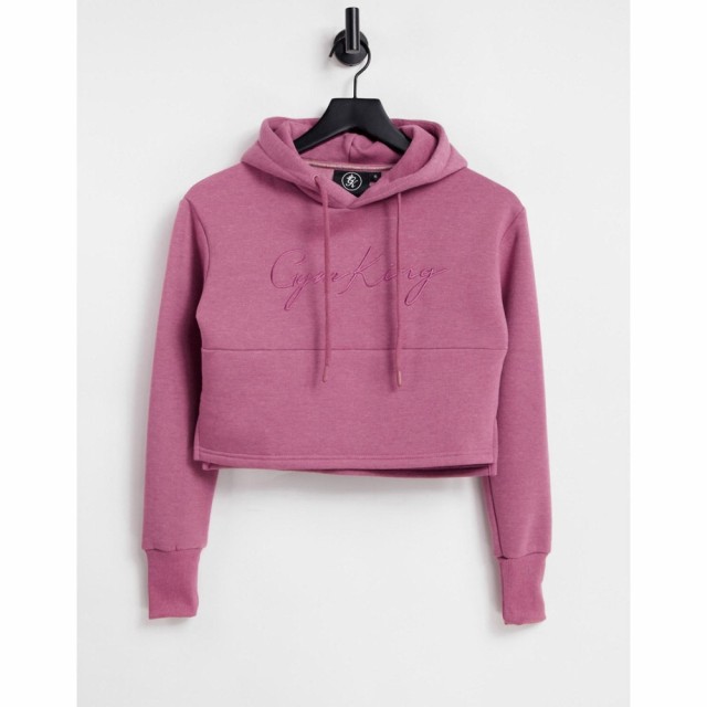 ジムキング Gym King レディース パーカー クロップド トップス Sky Script Cropped Hoodie In Rose ピンク