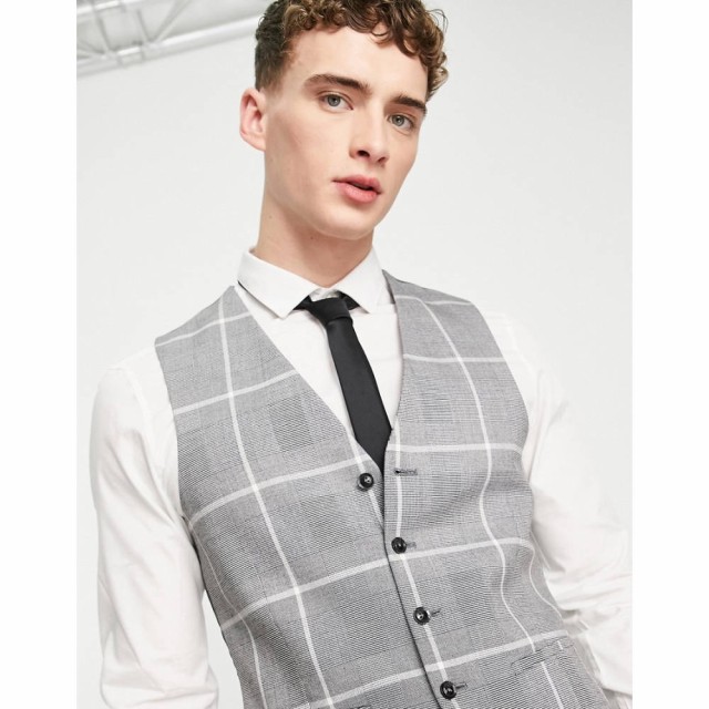 トップマン Topman メンズ ベスト・ジレ スーツ トップス Waistcoat In Grey ライトグレー