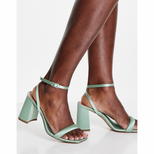 エイソス ASOS DESIGN レディース サンダル・ミュール シューズ・靴 Hilton Barely There Block Heeled Sandals In Sage セージグリーン