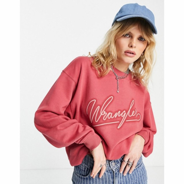 ラングラー Wrangler レディース スウェット・トレーナー トップス Crewneck Sweatshirt In Berry Red ホーリーベリー