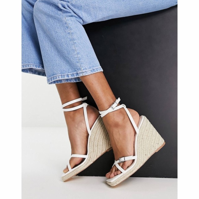 トップショップ Topshop レディース エスパドリーユ ウェッジソール シューズ・靴 Wilma High Espadrille Wedge In White ホワイト