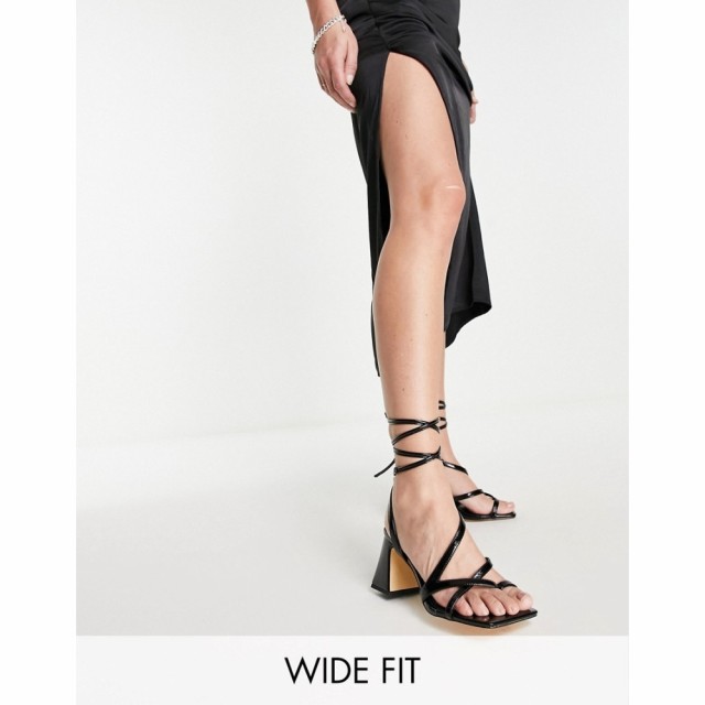 トップショップ Topshop レディース サンダル・ミュール シューズ・靴 Wide Fit Nadia Block Heel Ankle Tie Sandal In Black ブラック