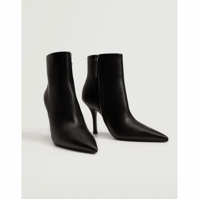 マンゴ Mango レディース ブーツ ショートブーツ シューズ・靴 Pointed Skinny Heeled Ankle Boots In Black ブラック