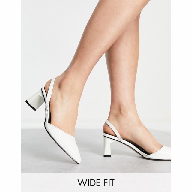 レイドワイドフィット Raid Wide Fit レディース ヒール シューズ・靴 Enrique Mid Heel Shoes In White ホワイトパテント