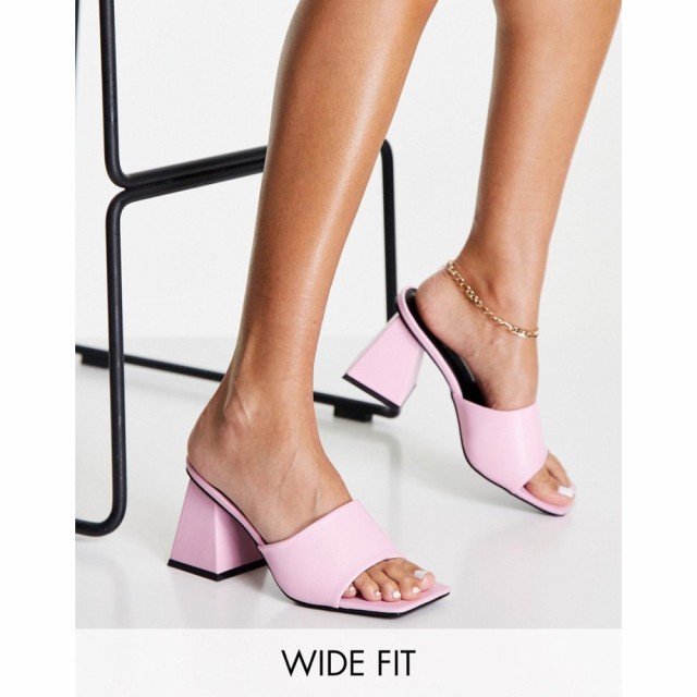 レイドワイドフィット Raid Wide Fit レディース サンダル・ミュール シューズ・靴 Khloe Mid Heels Mule Sandal In Pink