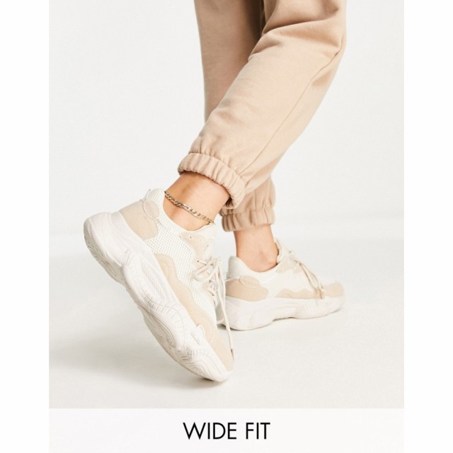 トリュフコレクション Truffle Collection Wide Fit レディース ランニング・ウォーキング シューズ・靴 Chunky Runner Trainers In Sand