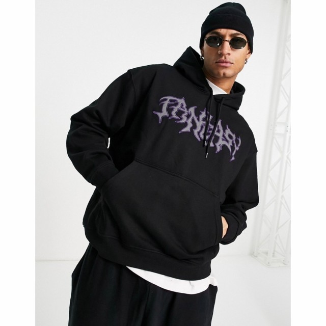 ウィークデイ Weekday メンズ パーカー トップス Oversized Embroidered Hoodie In Black ブラック