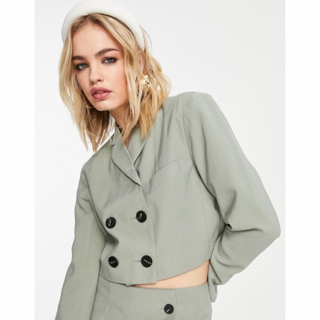 トップショップ Topshop レディース スーツ・ジャケット アウター Co Ord Super Crop Blazer In Sage セージ