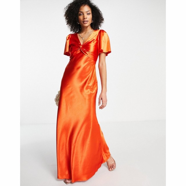 リトル ミストレス Little Mistress レディース パーティードレス ワンピース・ドレス Bridesmaid Tea Dress In Sunset Orange サンセッ