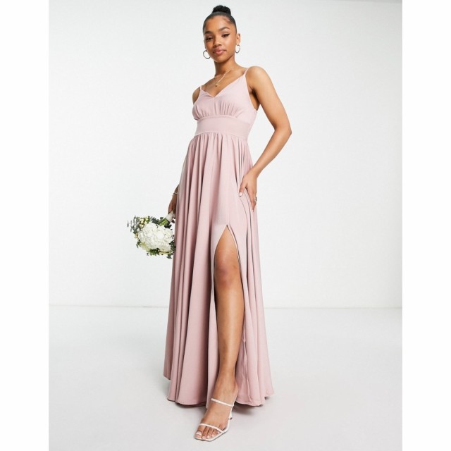 リトル ミストレス Little Mistress レディース パーティードレス マキシ丈 ワンピース・ドレス Bridesmaid Pleated Maxi Dress In Dusty